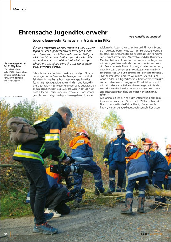 SWR dreht Doku mit der Jugendfeuerwehr Remagen